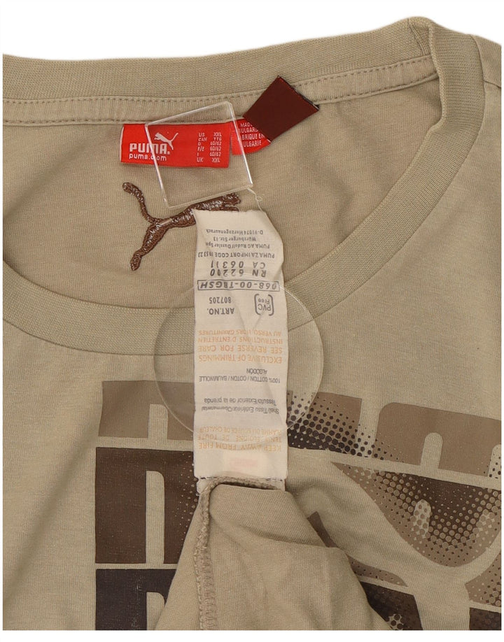 Puma Herre Grafisk Top Langærmet 2XL Beige Bomuld