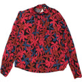 VINTAGE Womens Blouse Top UK 12 Medium Red Floral Vintage Vintage and Second-Hand Vintage from Messina Hembry 