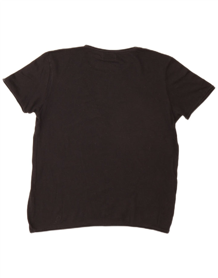 Zara Herre T-Shirt Top Stor Sort Bomuld