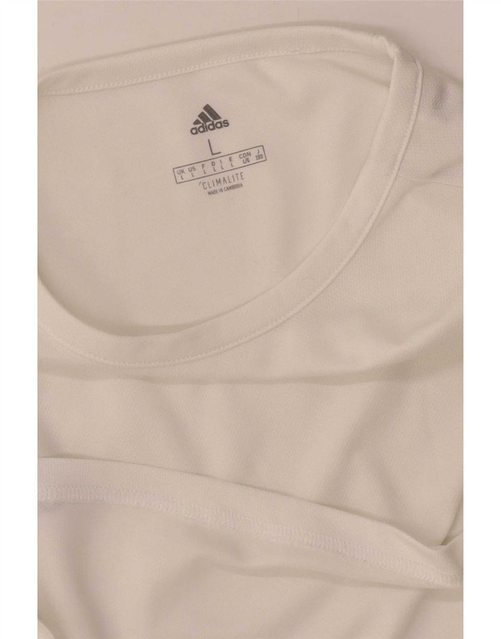 Adidas Herre Climalite T-Shirt Top Stor Hvid Colourblock