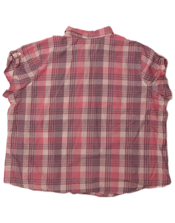 Lee Womens Riders kortærmet skjorte UK 24 4XL Pink ternet bomuld