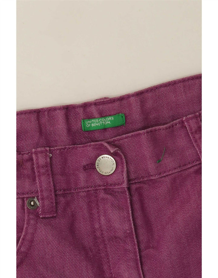 Benetton Dame denim Shorts Medium W28 Lilla