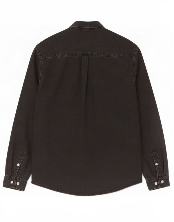 Zara Mens Denim Shirt Small Black Cotton