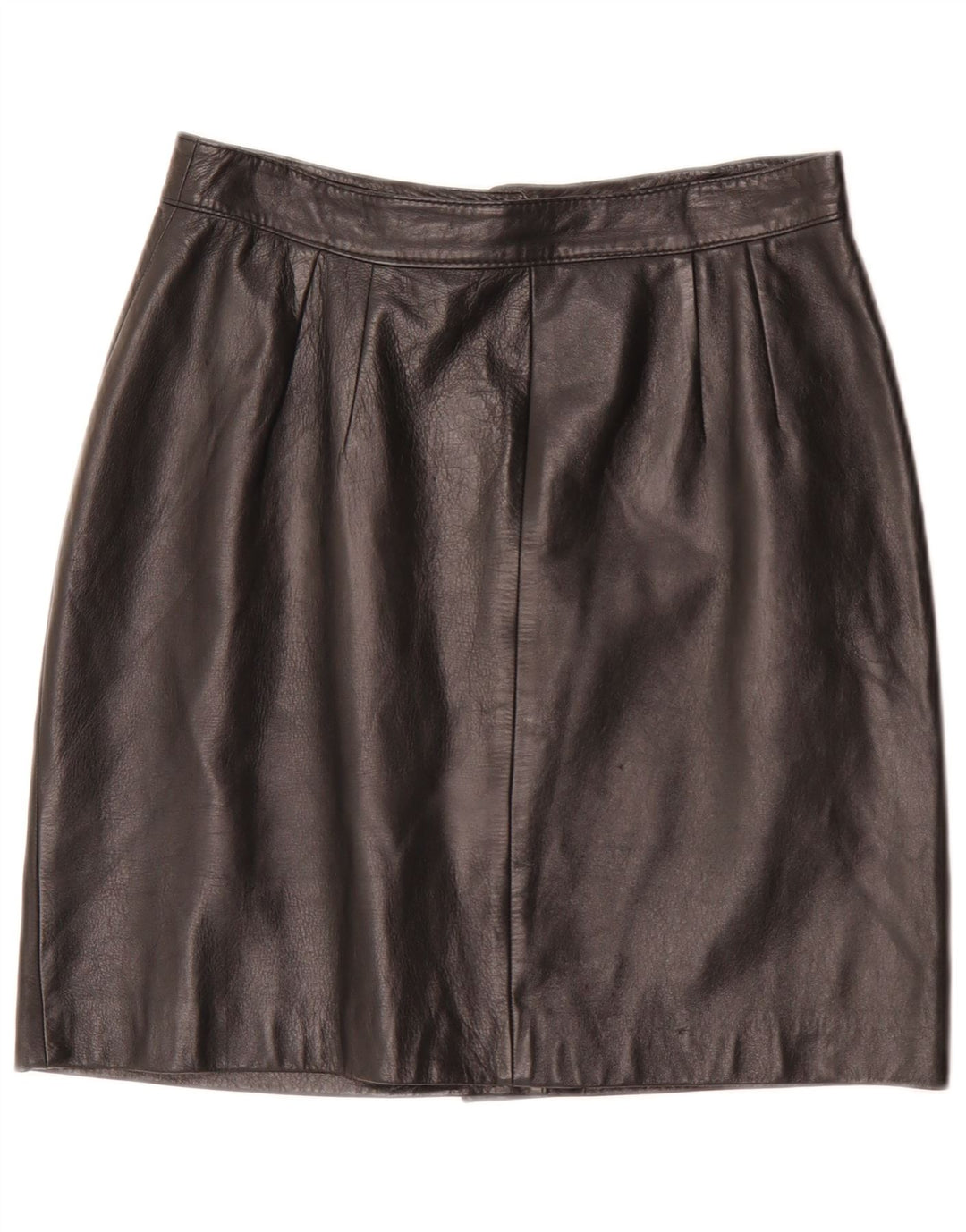 Vintage dame mini læder nederdel W28 Medium Sort