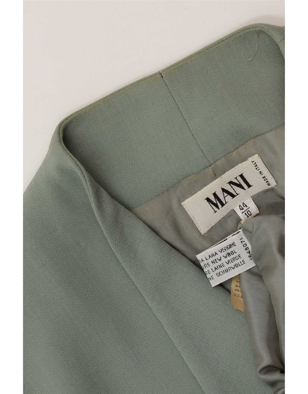 MANI Dame 2-knaps blazerjakke IT 44 Medium Green Virgin Wool