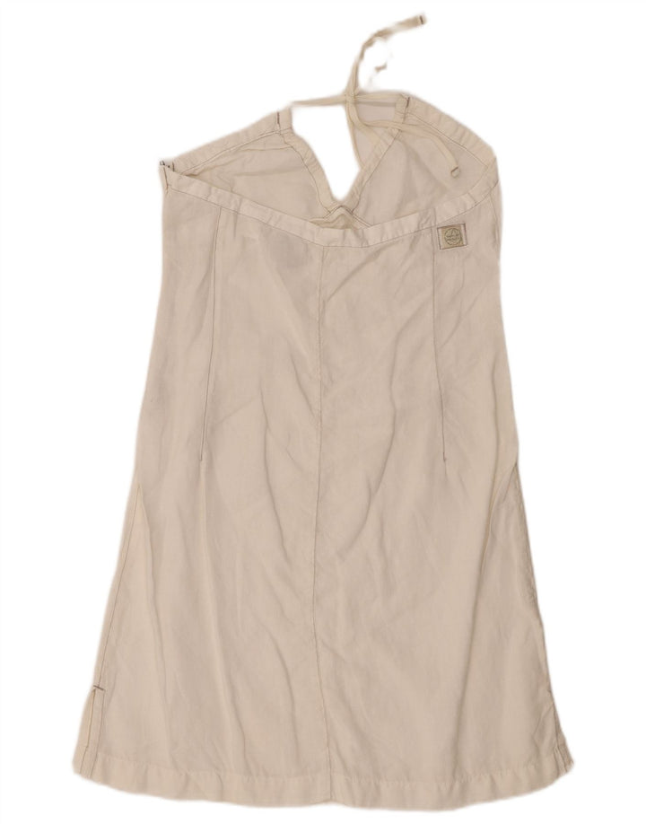Murphy & Nye Dame Halter Dress UK 12 Medium White Linen