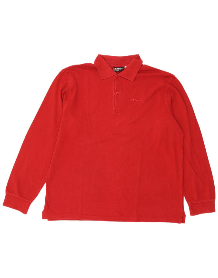 LOTTO Mens Long Sleeve Polo Shirt 2XL Red