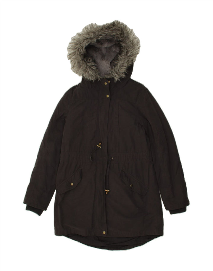 OASIS Womens Hooded Parka Jacket UK 6 XS Black Polyester Vintage Oasis and Second-Hand Oasis from Messina Hembry 