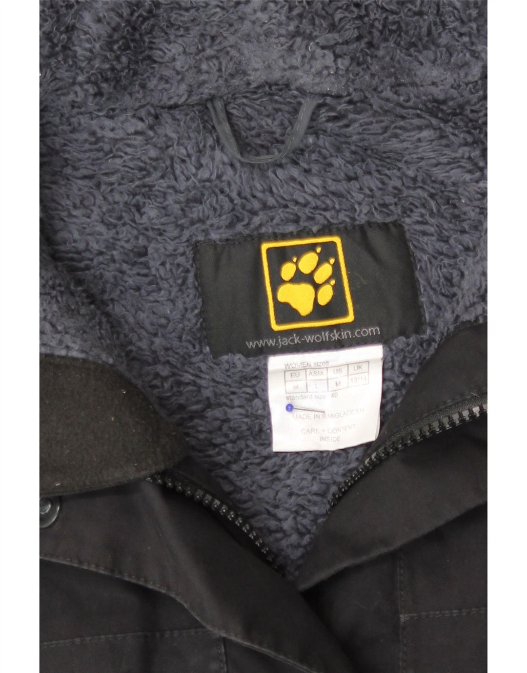 Jack Wolfskin Dame Windbreaker Coat UK 12/14 Medium Black Polyester