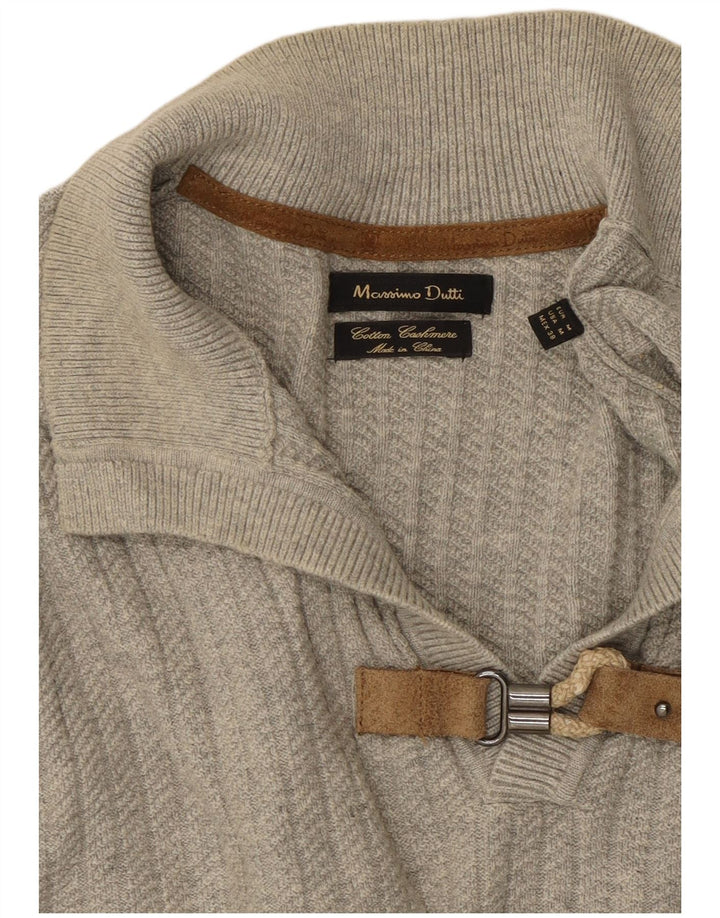 MASSIMO DUTTI Herre Polo Neck sweater Medium Grå Bomuld