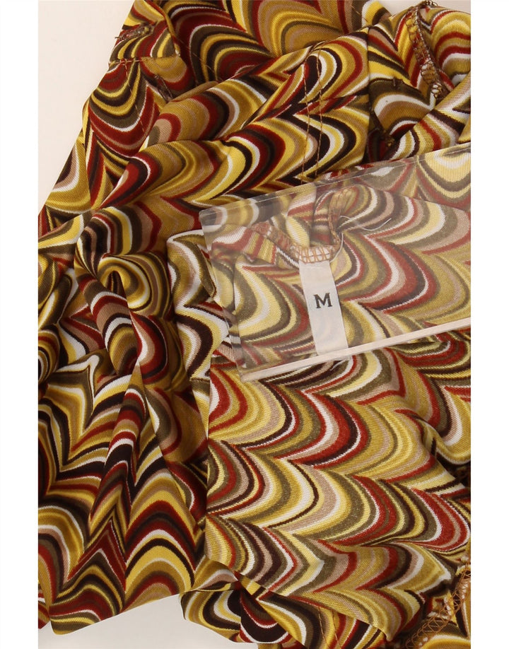 Vintage Womens Shirt Blouse UK 12 Medium Multicoloured Geometric