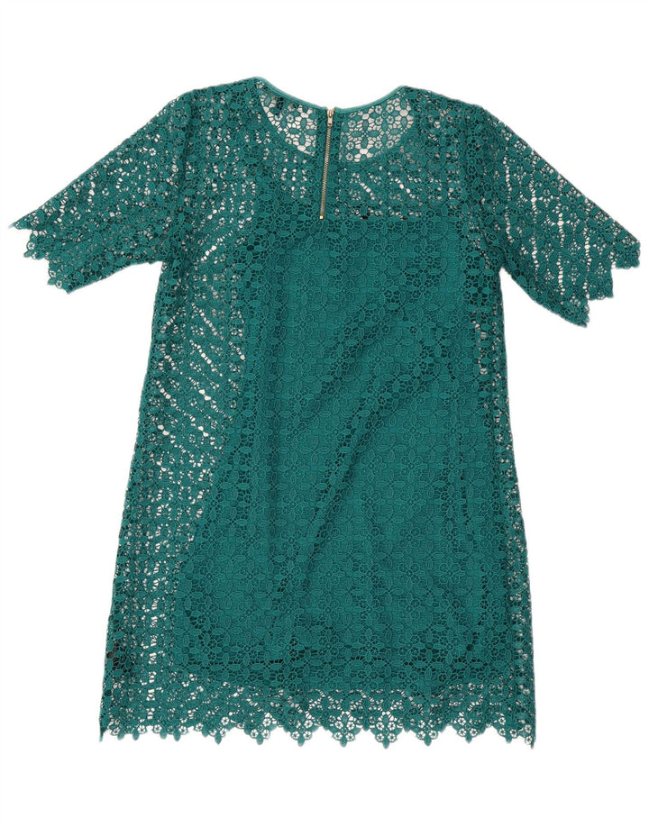Næste Womens Petites Lace Shift Dress UK 12 Medium Green Geometric Polyester