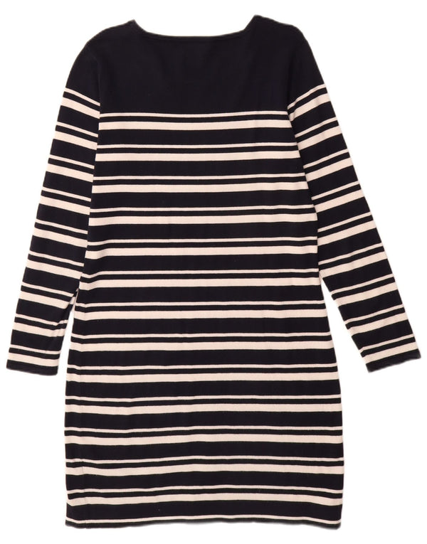 Gant Dame Langærmet Jumper Kjole UK 14 Mellem marineblå stribet