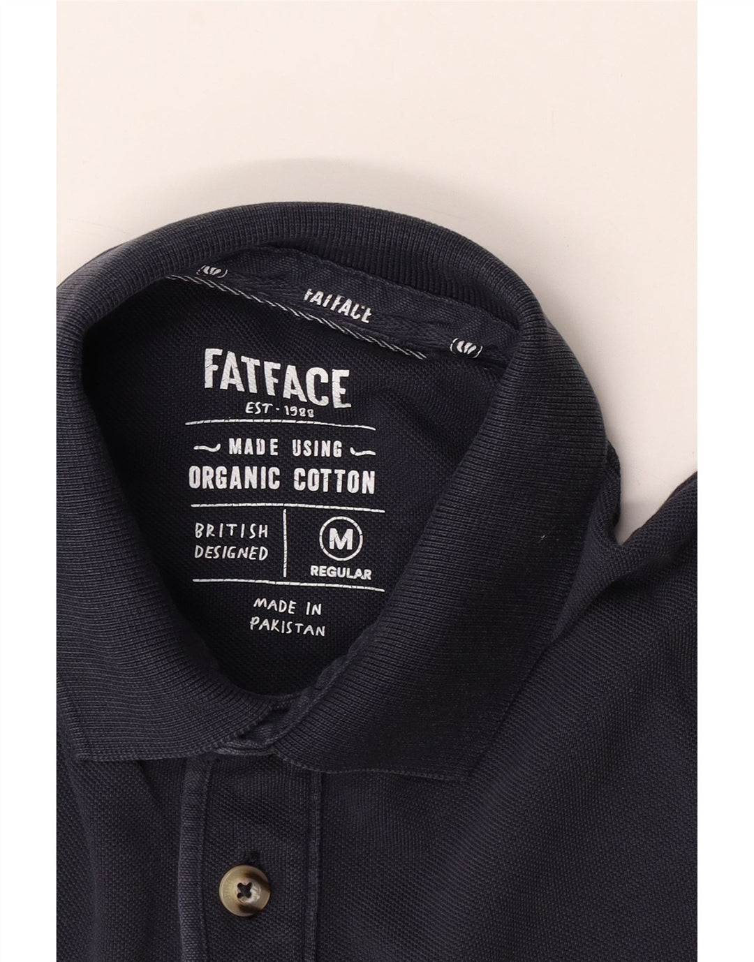 Fat Face Herre Polo Shirt Medium Navy Blue Viscose