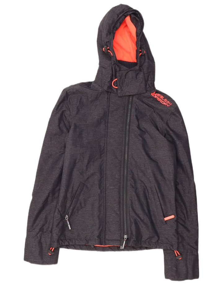 Superdry vindjakke til kvinder med hætte vindjakke UK 10 lille grå