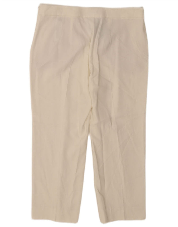 Massimo Dutti Dame Capri Bukser EU 42 Large W32 L23 Hvid Viscose