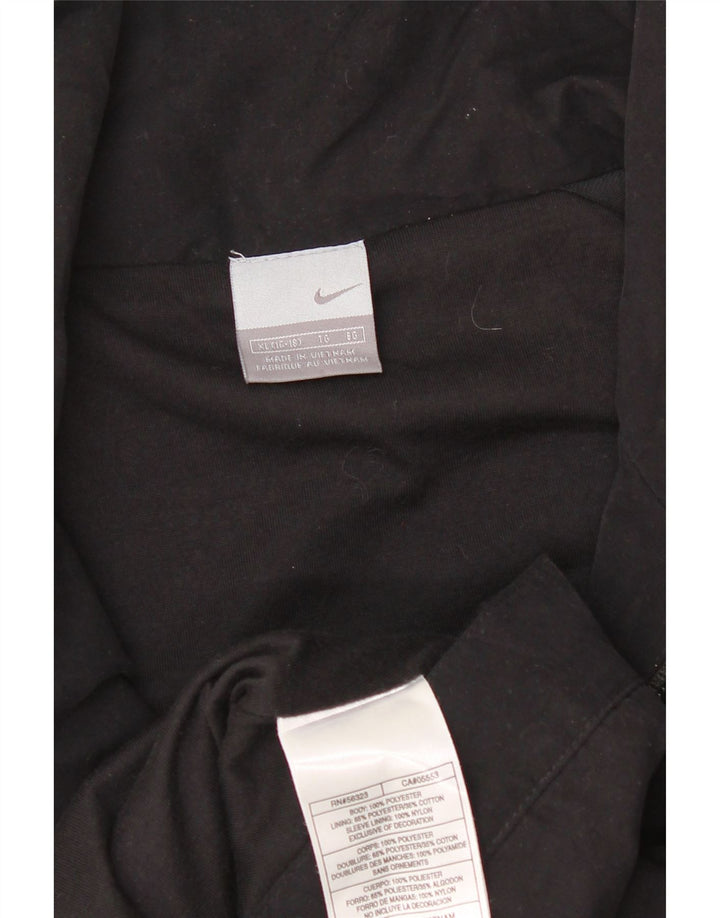 Nike træningsdragt topjakke til kvinder US 16/18 XL Sort Colourblock Polyester