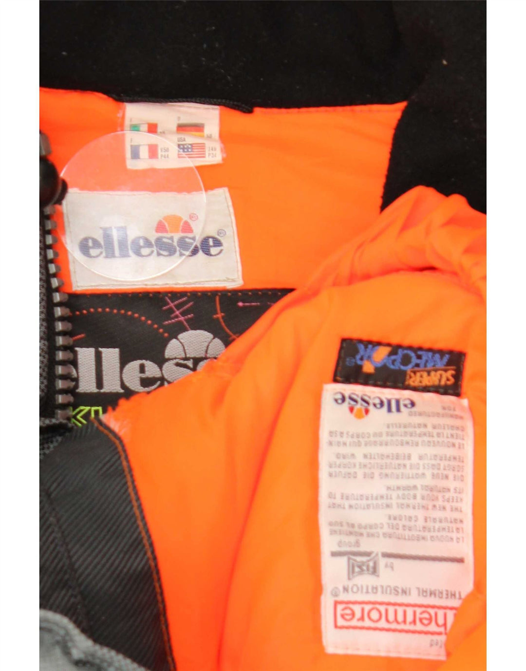 Ellesse Herre Loose Fit Skijakke IT 50 Stor Sort Colourblock
