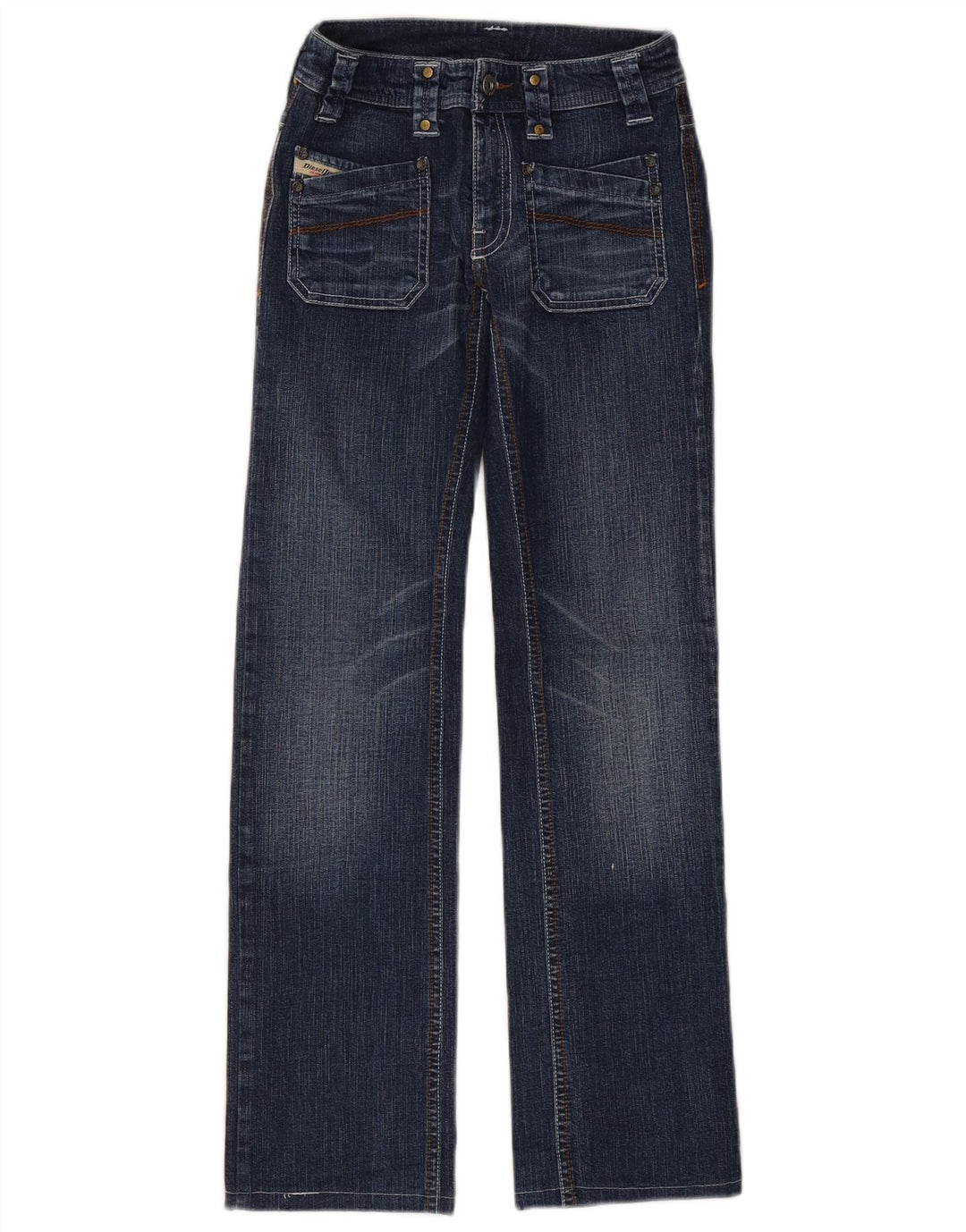 DIESEL Dame Straight Jeans W25 L28 Blå Bomuld