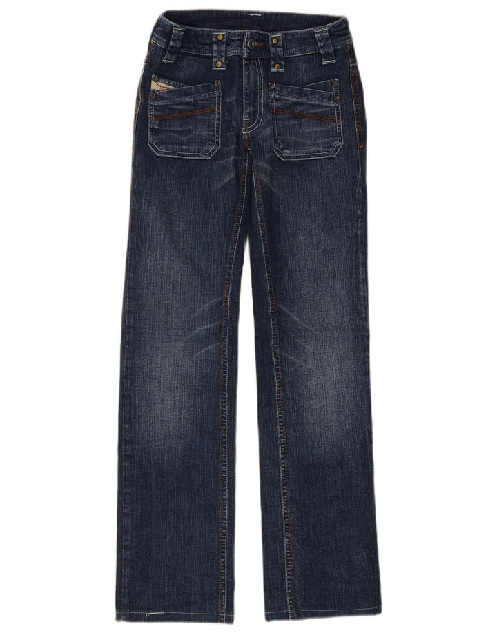 DIESEL Dame Straight Jeans W25 L28 Blå Bomuld