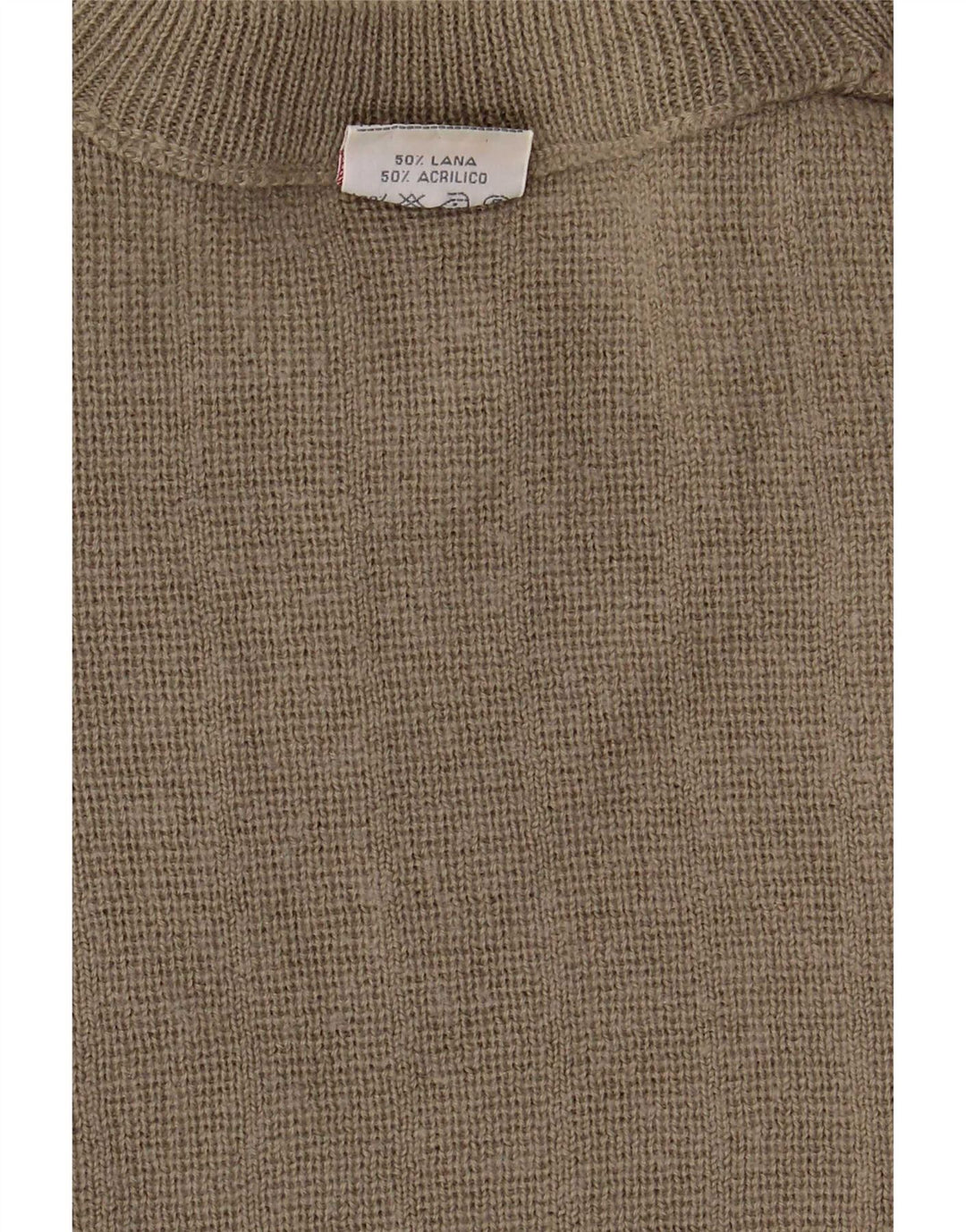 Bernardini Herre Crew Neck Jumper Sweater XL Khaki Geometrisk Uld