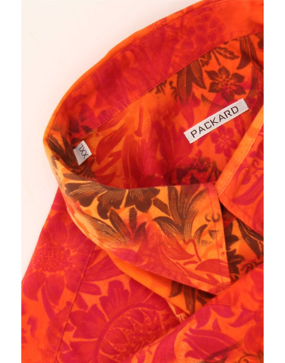 Packard Kortærmet Herreskjorte 2XL Orange Floral