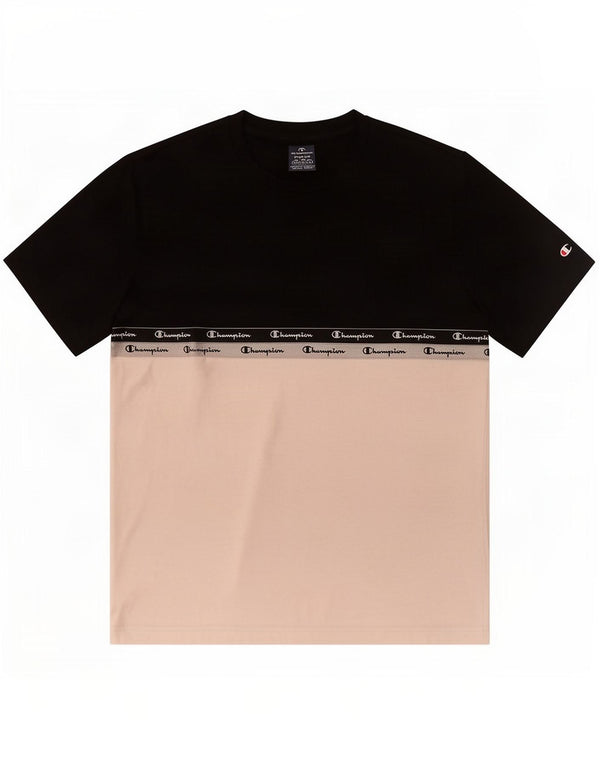 Champion Herre grafisk T-shirt Top Medium Sort Colourblock