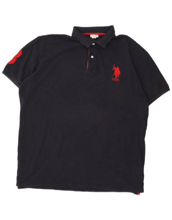 U.S. Polo Assn. Herre grafisk poloskjorte 4XL marineblå bomuld