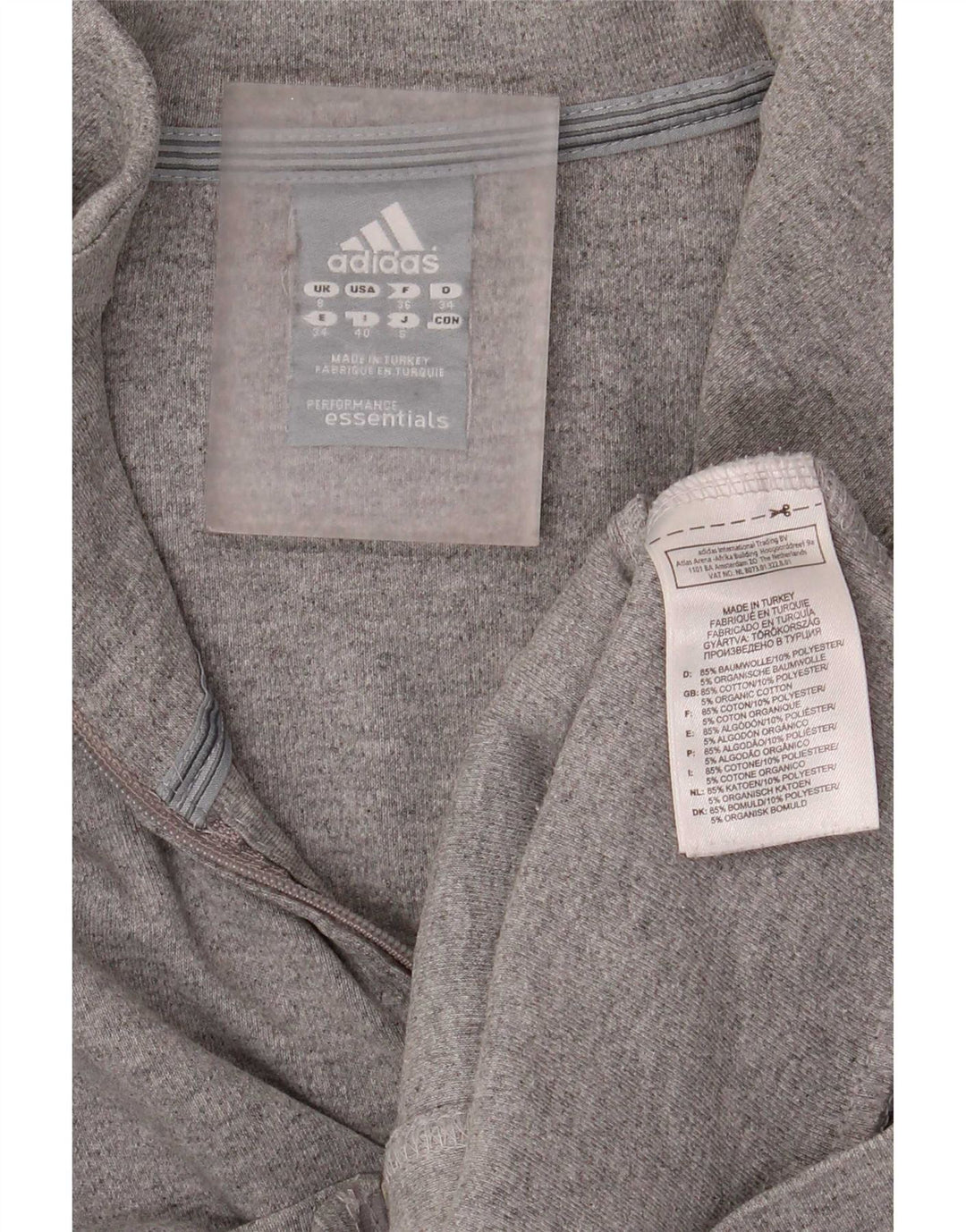 Adidas Womens Regular Fit Tracksuit Top Jacket UK 8 Small Grey Bomuld