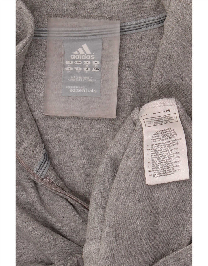 Adidas Womens Regular Fit Tracksuit Top Jacket UK 8 Small Grey Bomuld