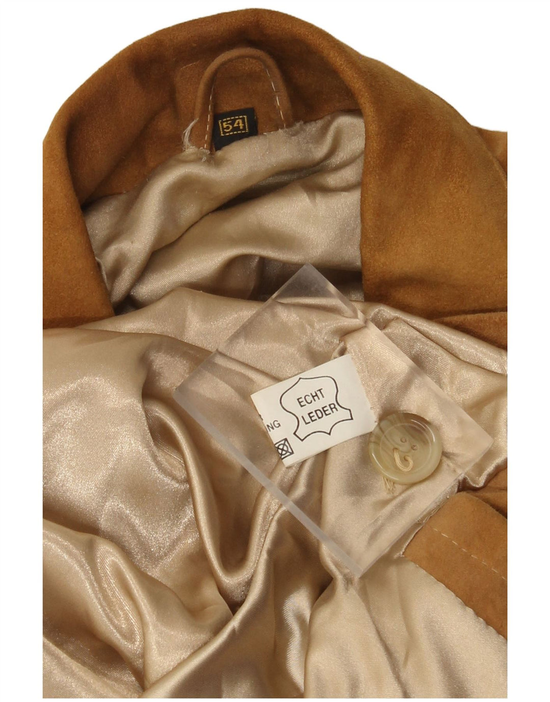 Vintage herre ruskindsjakke EU 54 2XL Beige Læder