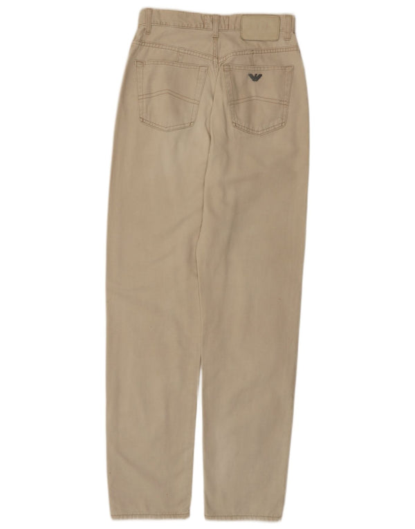 Armani kvinders højtaljede tilspidsede fritidsbukser W28 L30 beige bomuld