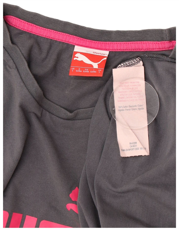 Puma Herre Grafisk T-Shirt Top Stor Grå Bomuld