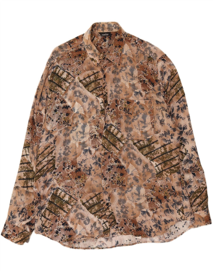 VINTAGE Mens Shirt XL Multicoloured Floral Vintage Vintage and Second-Hand Vintage from Messina Hembry 