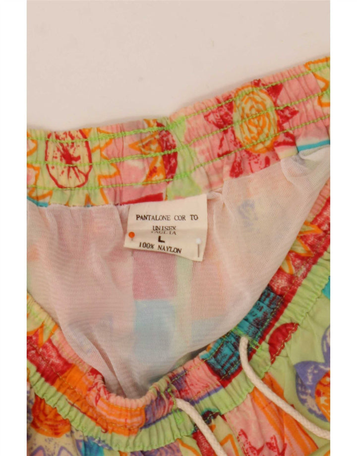 Vintage herre unisex abstrakt mønster badeshorts store flerfarvede