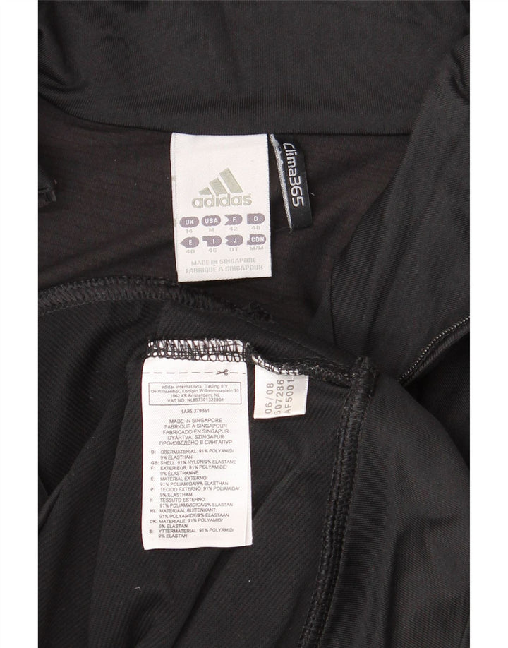 ADIDAS Dame Climalite træningsdragt Topjakke UK 14 Stor sort polyamid