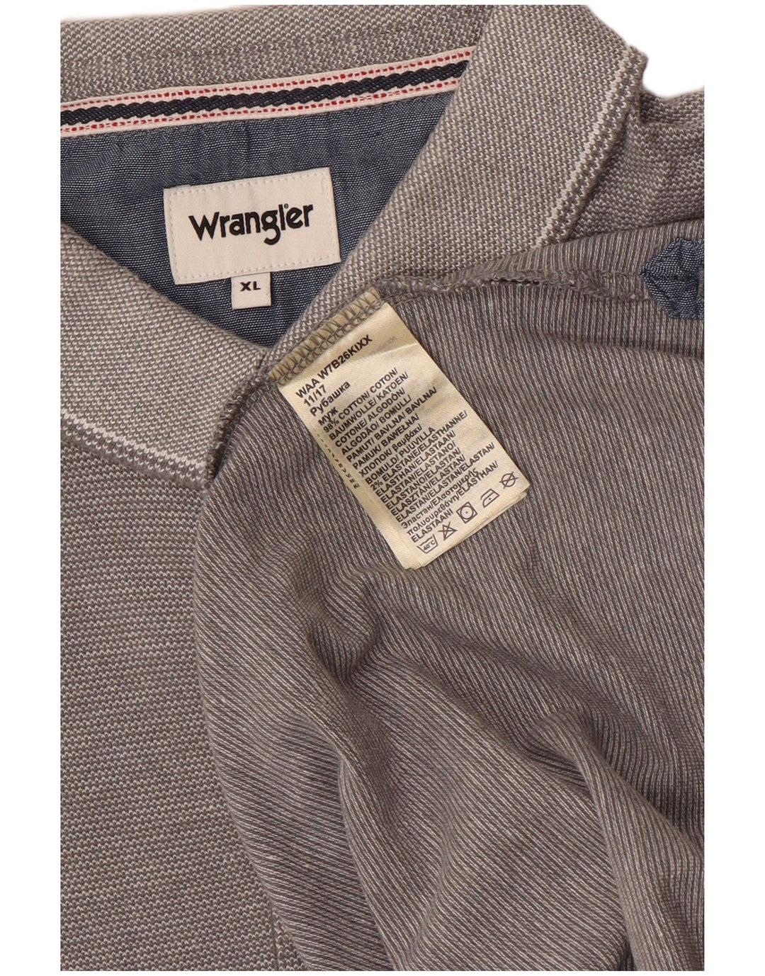 WRANGLER Poloshirt til mænd XL Grå Bomuld