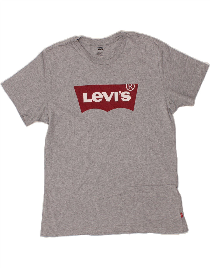 LEVI'S Mens Graphic T-Shirt Top Medium Grey Flecked Cotton Vintage Levi's and Second-Hand Levi's from Messina Hembry 