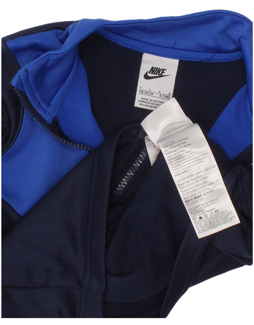 Nike Træningsdragt Topjakke til drenge 6-7 år Large Navy Blue Colourblock