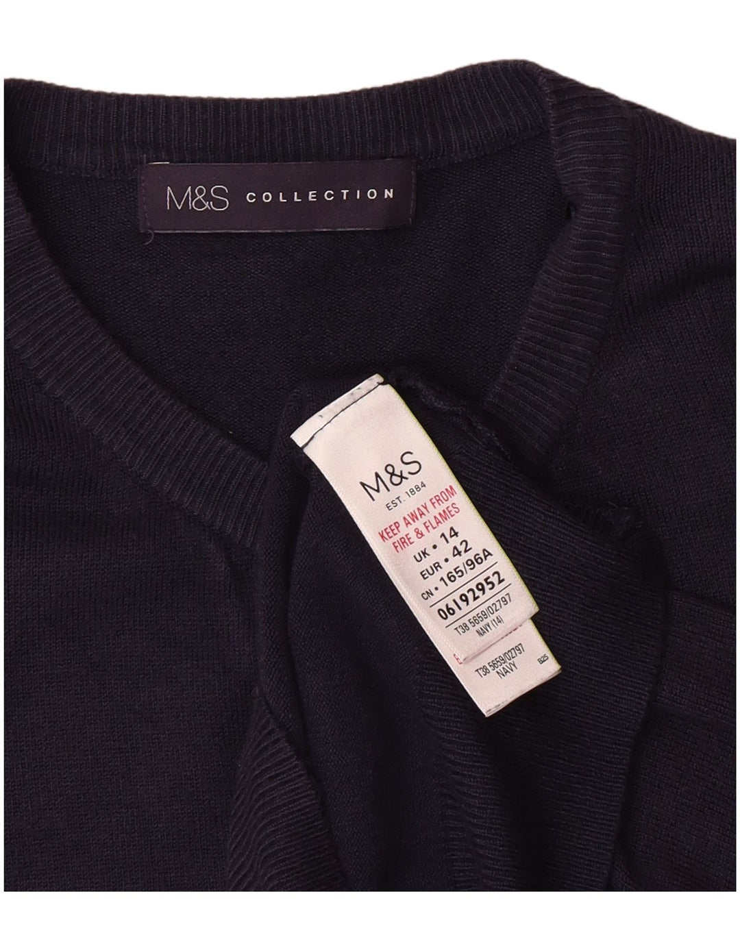 Marks & Spencer Dame Cardigan Sweater UK 14 Medium Navy Blue Classic