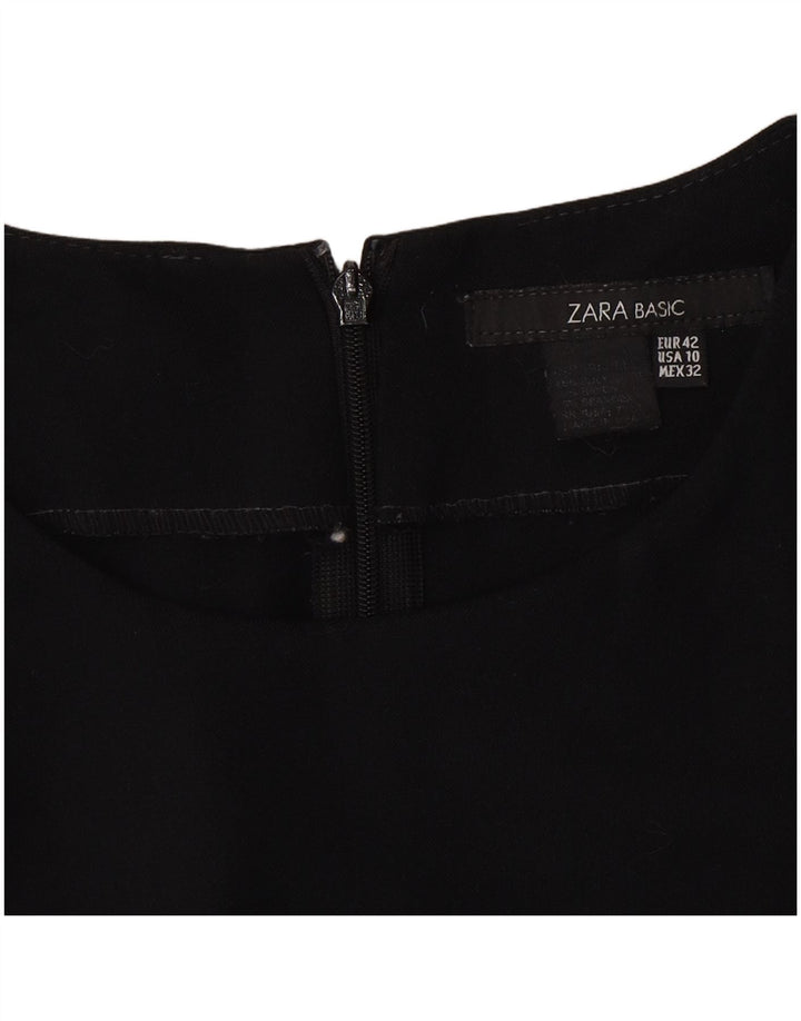 Zara Dame Ærmeløs Skede Kjole EU 42 Large Sort