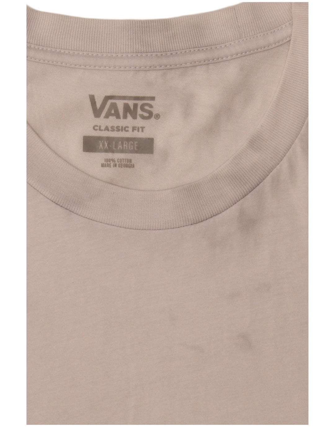 Vans Herre Classic Fit T-Shirt Top 2XL Hvid Bomuld