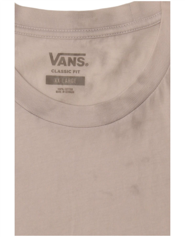 Vans Herre Classic Fit T-Shirt Top 2XL Hvid Bomuld