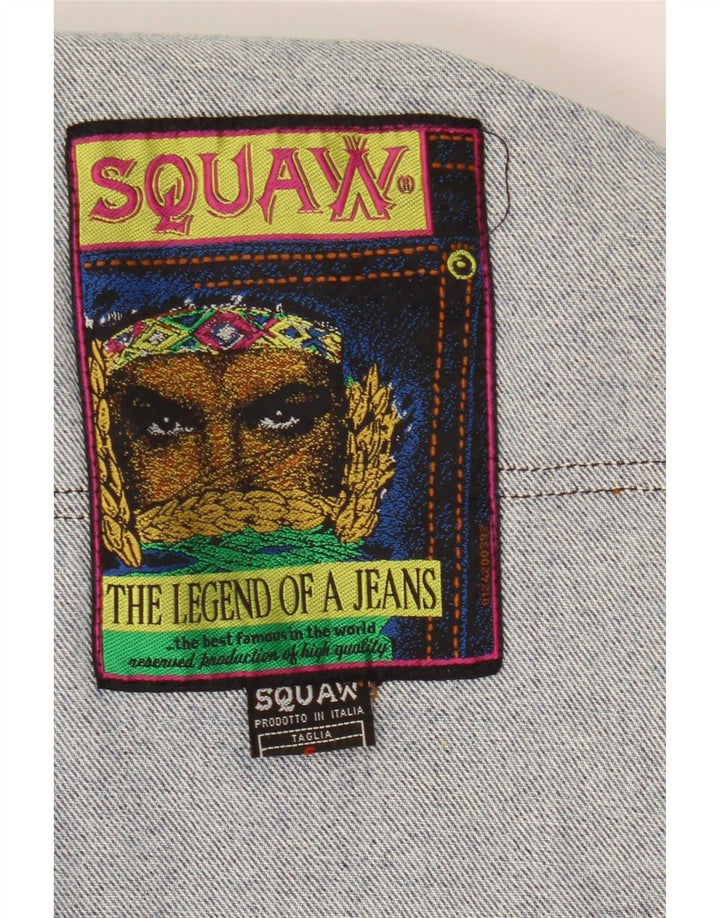 Squaw Womens Crop Oversized denimjakke UK 10 Small Blue Cotton