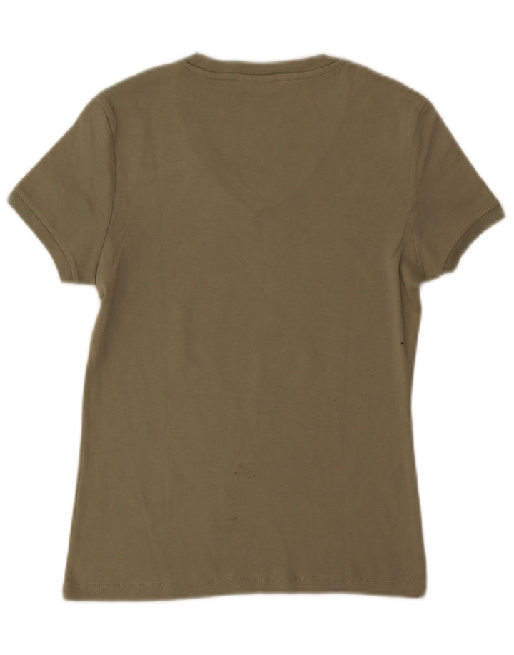 Invicta Dame T-Shirt Top UK 8 Small Khaki Bomuld