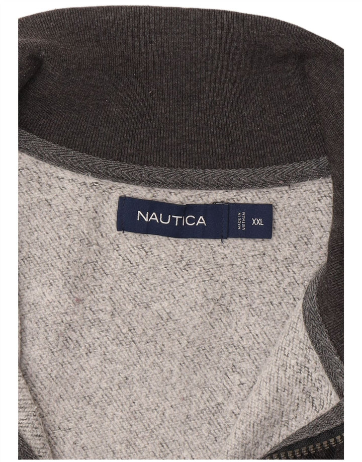 Nautica sweatshirt med lynlås til mænd 2XL grå ternet