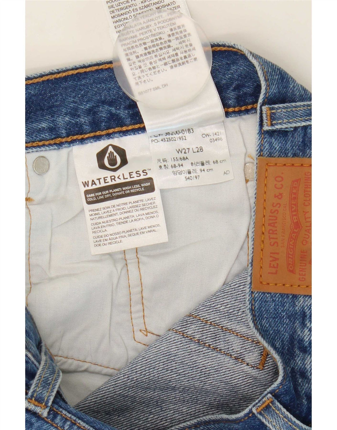 Levi's Dame 501 Straight Jeans W27 L29 Blå Bomuld