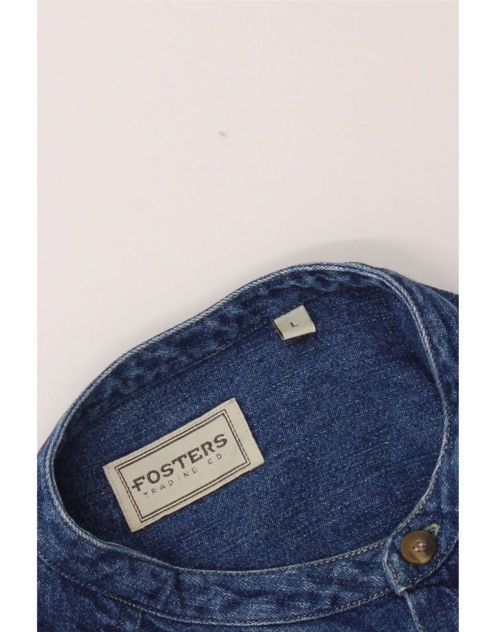 Fosters Herre Denim Shirt Large Blue