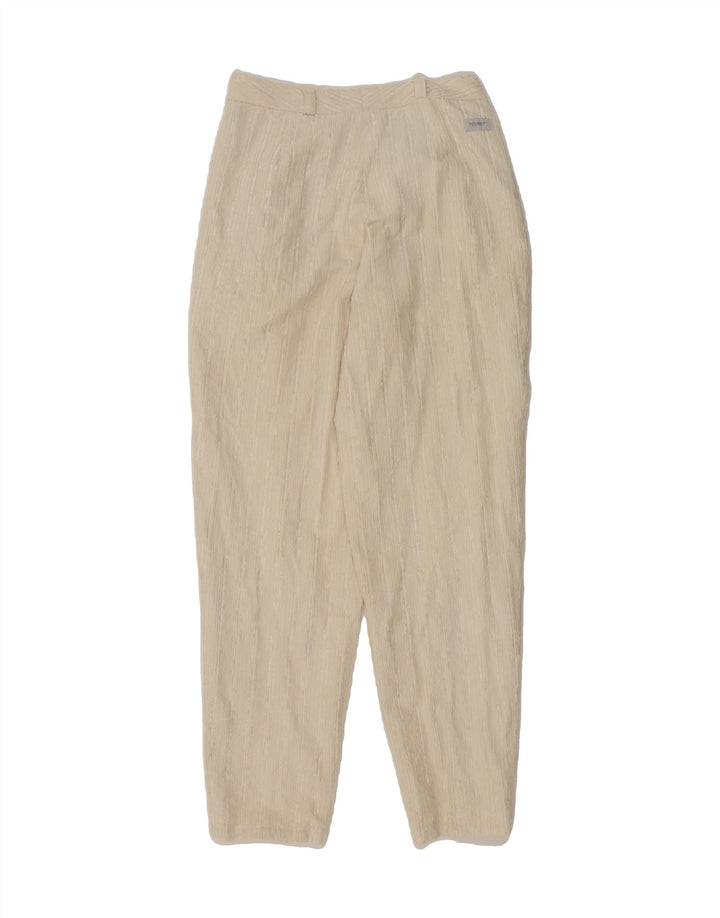 ROSNER Womens Pegged Corduroy Trousers IT 42 Medium W28 L30 Off White Vintage Rosner and Second-Hand Rosner from Messina Hembry 