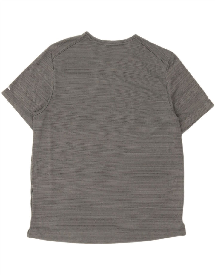 Nike Herre Dri Fit T-shirt Top Stor grå nålestribet polyester